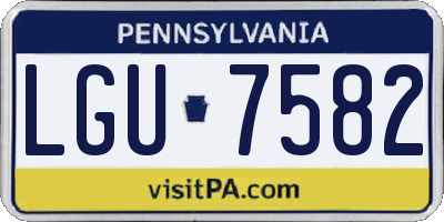 PA license plate LGU7582