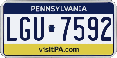 PA license plate LGU7592