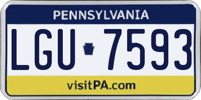 PA license plate LGU7593