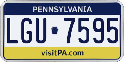 PA license plate LGU7595
