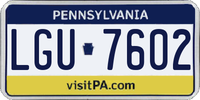 PA license plate LGU7602