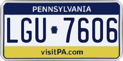 PA license plate LGU7606
