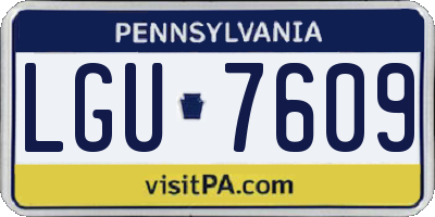 PA license plate LGU7609