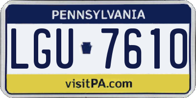 PA license plate LGU7610