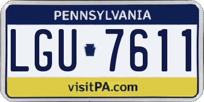 PA license plate LGU7611