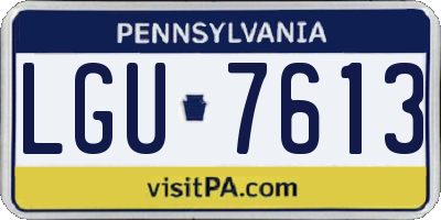PA license plate LGU7613