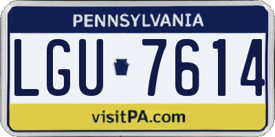 PA license plate LGU7614
