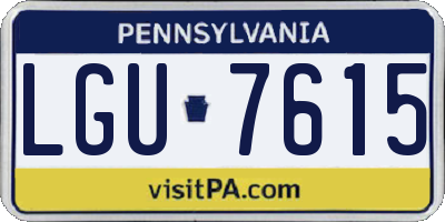 PA license plate LGU7615