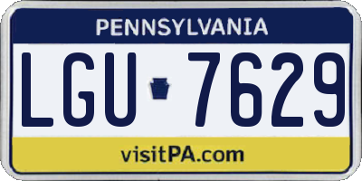 PA license plate LGU7629