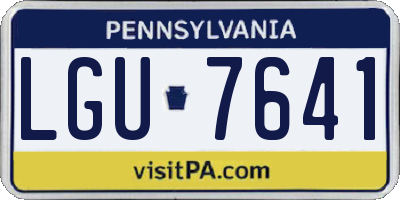 PA license plate LGU7641
