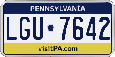 PA license plate LGU7642