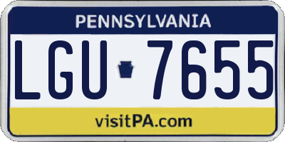 PA license plate LGU7655