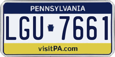 PA license plate LGU7661