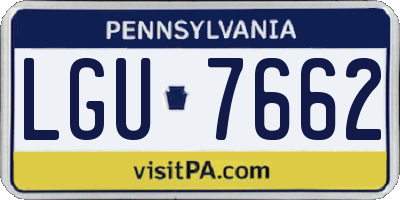 PA license plate LGU7662