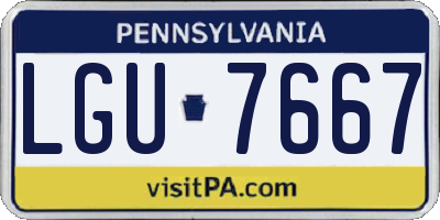 PA license plate LGU7667