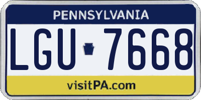 PA license plate LGU7668
