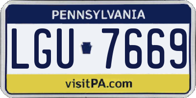 PA license plate LGU7669