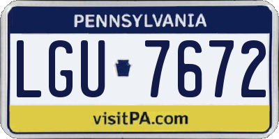 PA license plate LGU7672