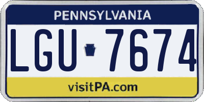 PA license plate LGU7674