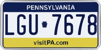 PA license plate LGU7678