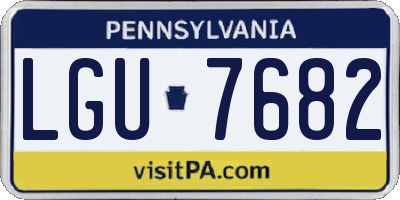 PA license plate LGU7682