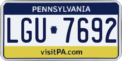 PA license plate LGU7692