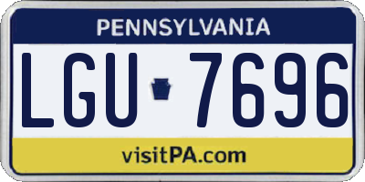 PA license plate LGU7696