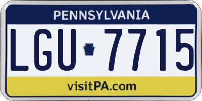 PA license plate LGU7715