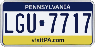 PA license plate LGU7717