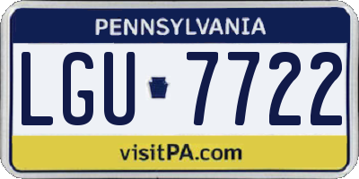 PA license plate LGU7722