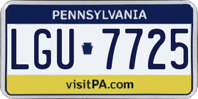 PA license plate LGU7725