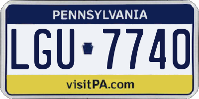 PA license plate LGU7740