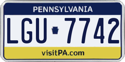 PA license plate LGU7742