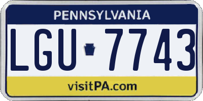 PA license plate LGU7743