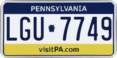 PA license plate LGU7749