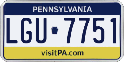 PA license plate LGU7751