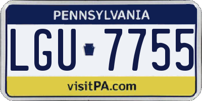 PA license plate LGU7755