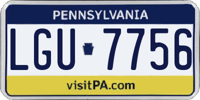 PA license plate LGU7756