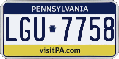 PA license plate LGU7758