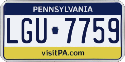 PA license plate LGU7759