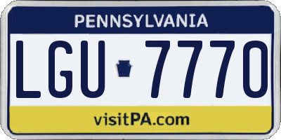 PA license plate LGU7770
