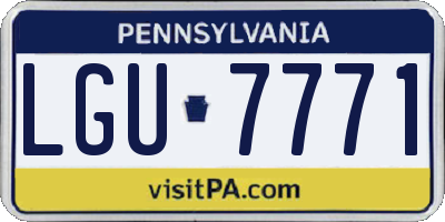 PA license plate LGU7771