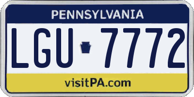 PA license plate LGU7772