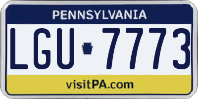 PA license plate LGU7773
