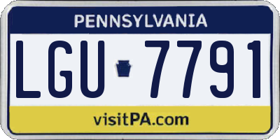 PA license plate LGU7791