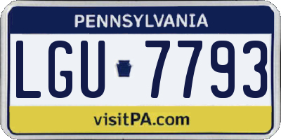 PA license plate LGU7793