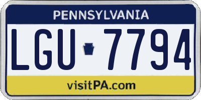 PA license plate LGU7794