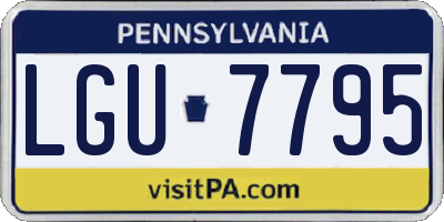 PA license plate LGU7795