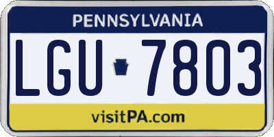 PA license plate LGU7803