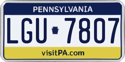 PA license plate LGU7807